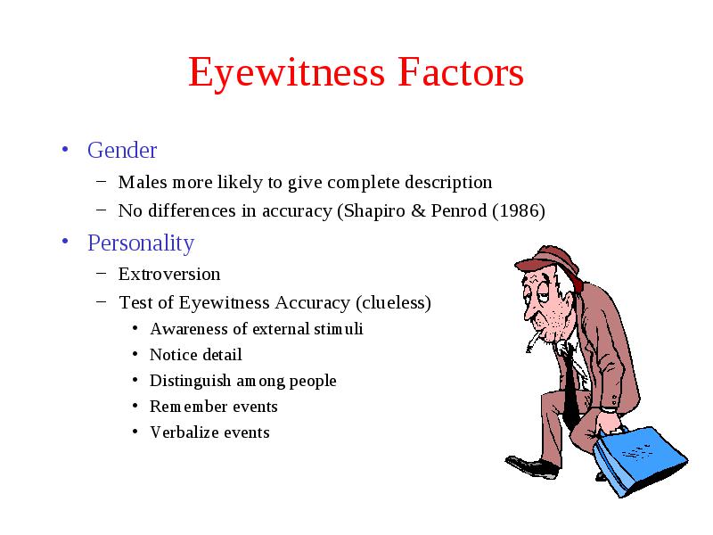 Accuracy Of Eyewitness Testimony